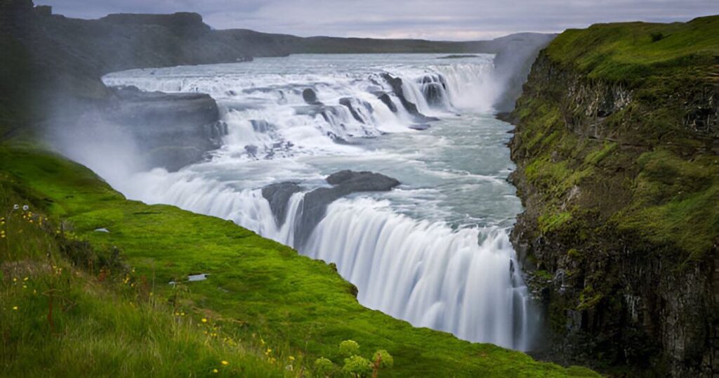 Gullfoss Waterfall In Iceland