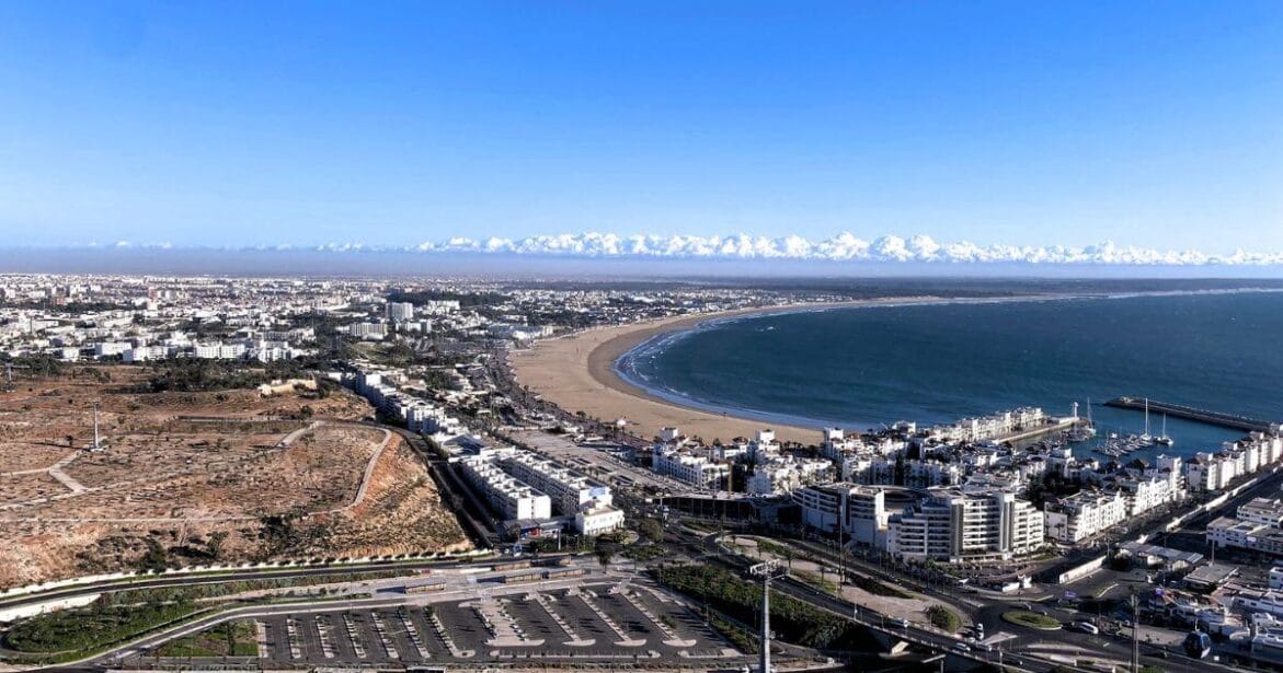 Arial view in Agadir with Beach, Morocco