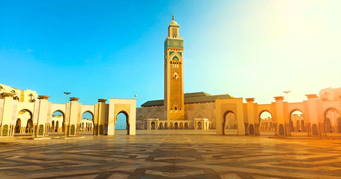 Beautiful Mosque Hassan II in Casablanca , Morocco