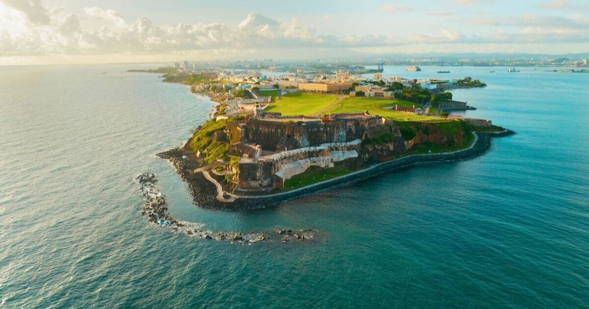 Aerial view of Old San Juan in Puerto Rico