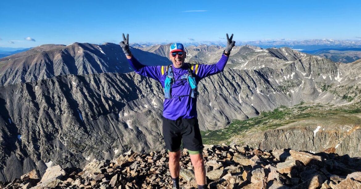 Man Enjoy to summit the Quandary Peak in Colorado