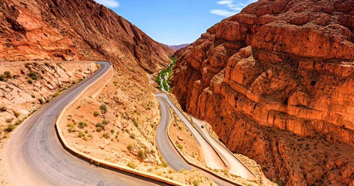 Amazing road in Todra Gorge , Morocco