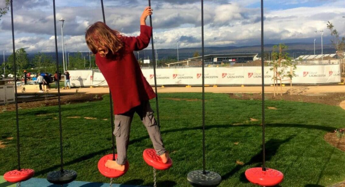 Kids Fun in Riverbend Park in Launceston, Tasmania